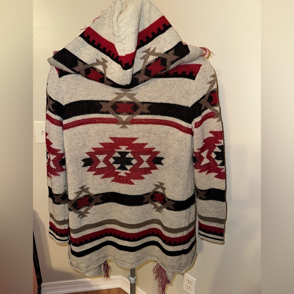 Absolutely Famous Southwestern Fringe Cardigan Sweater